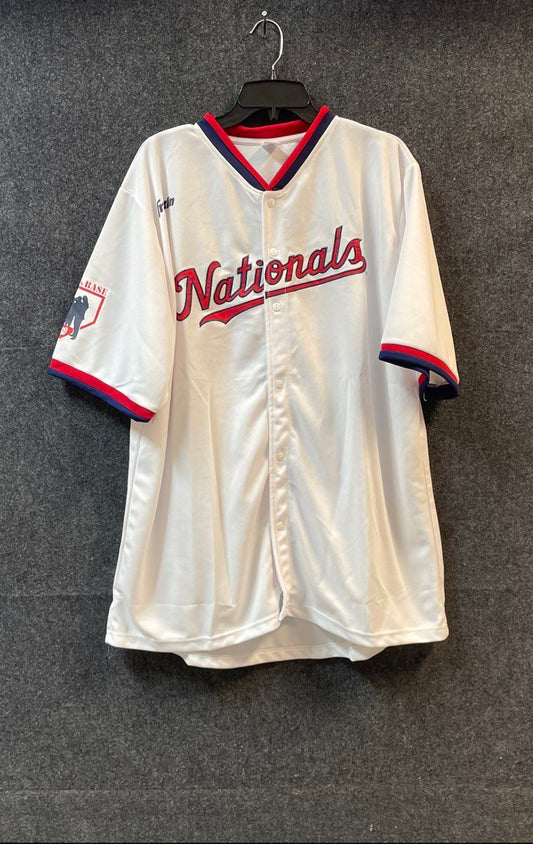 Washington Nationals MLB Baseball Jersey White Button Up Number 20 Sz AXL