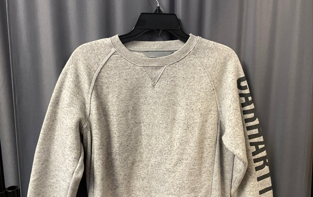 Carhartt Women's Relaxed Fit Crewneck Sweatshirt Heather Gray Logo Sz S (4-6)