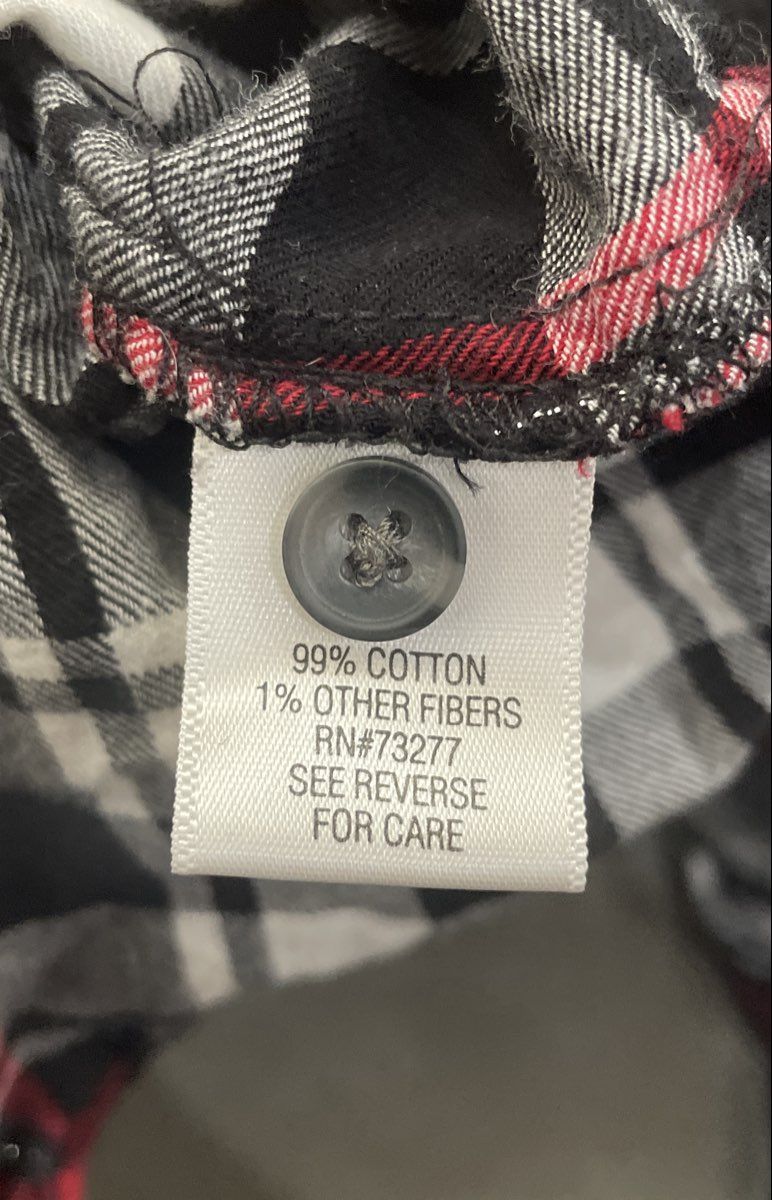 Croft & Barrow Women's Red Black Plaid Metallic Lurex Button Up Shirt Sz XL