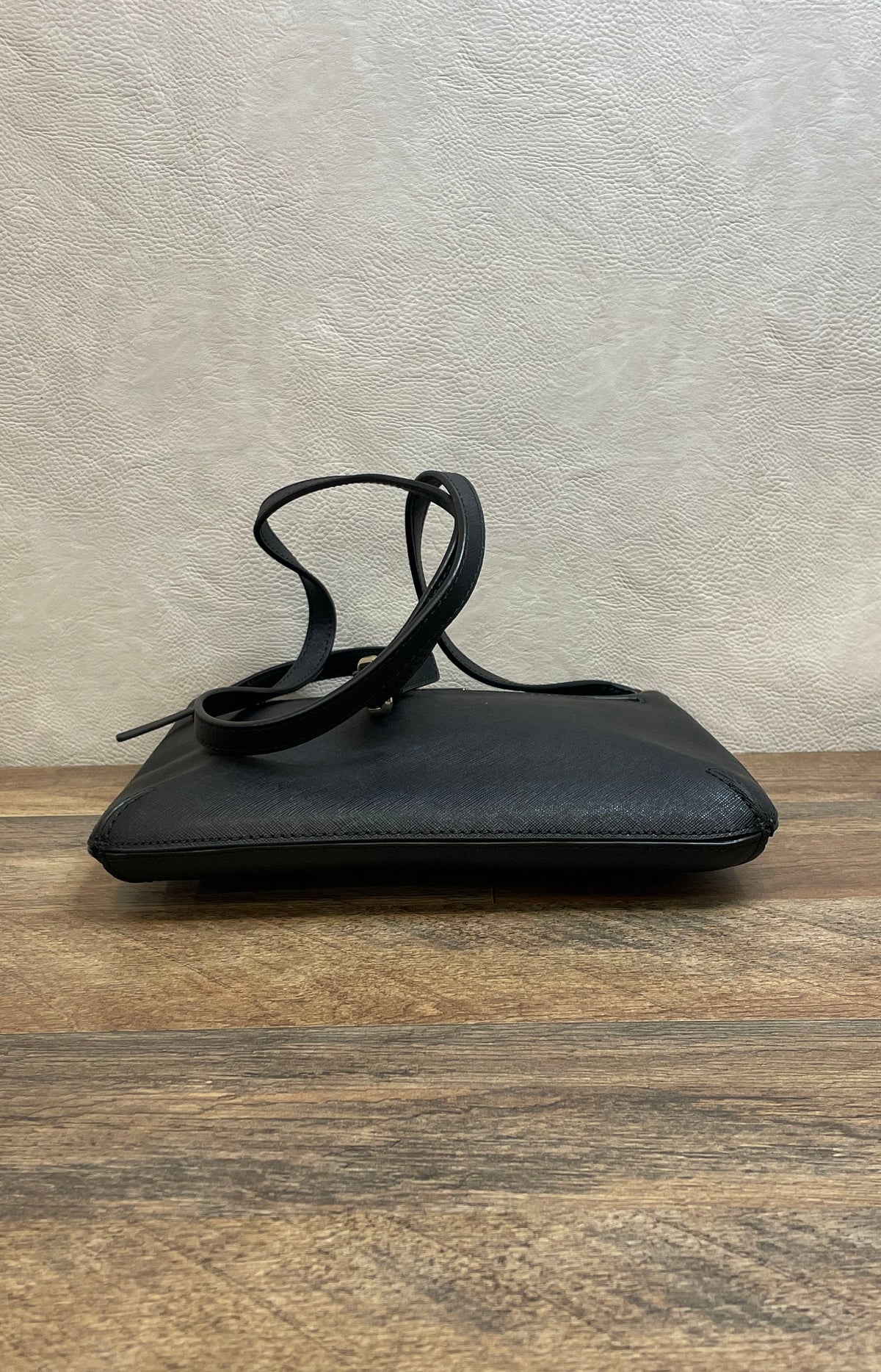 Kate Spade Black Saffiano Leather Crossbody Bag Gold Hardware