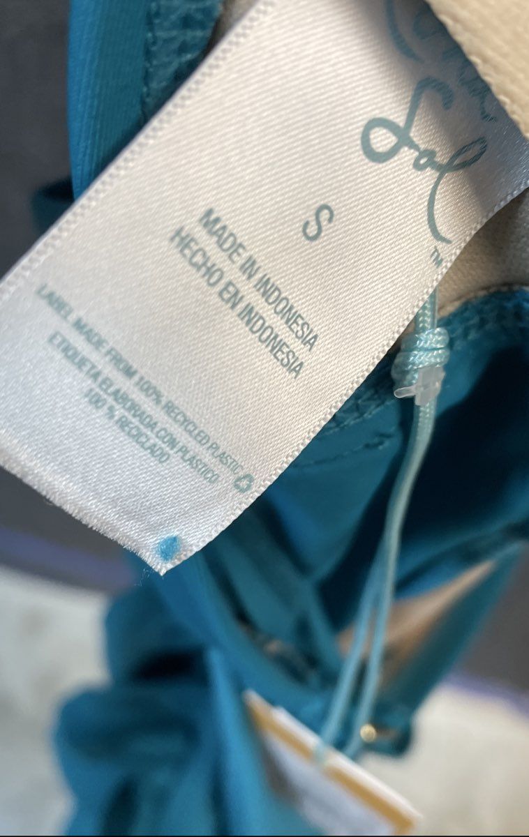 Kona Sol Women's Teal Ruched Bandeau One Piece Swimsuit NWT Sz S