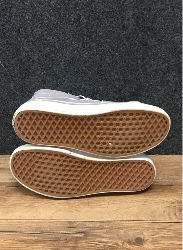 Vans Sk8-Hi Grey White Canvas Suede High Top Skate Shoes Men's 7.5 Women's 9