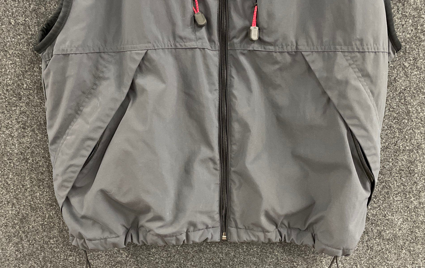 Eddie Bauer Men's Gray Full Zip Fleece Lined Outdoor Mock Neck Vest Size M