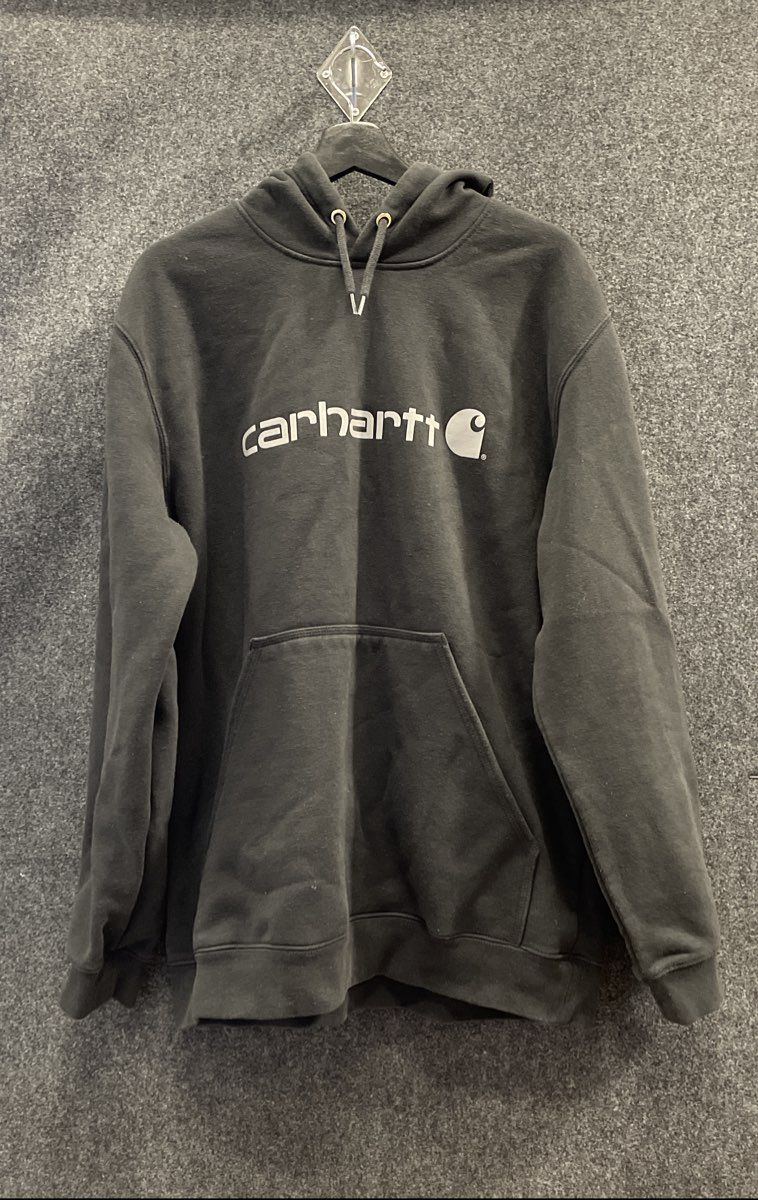 Carhartt Men's Black Logo Graphic Loose Fit Hoodie Sweatshirt TS0074-M Size L