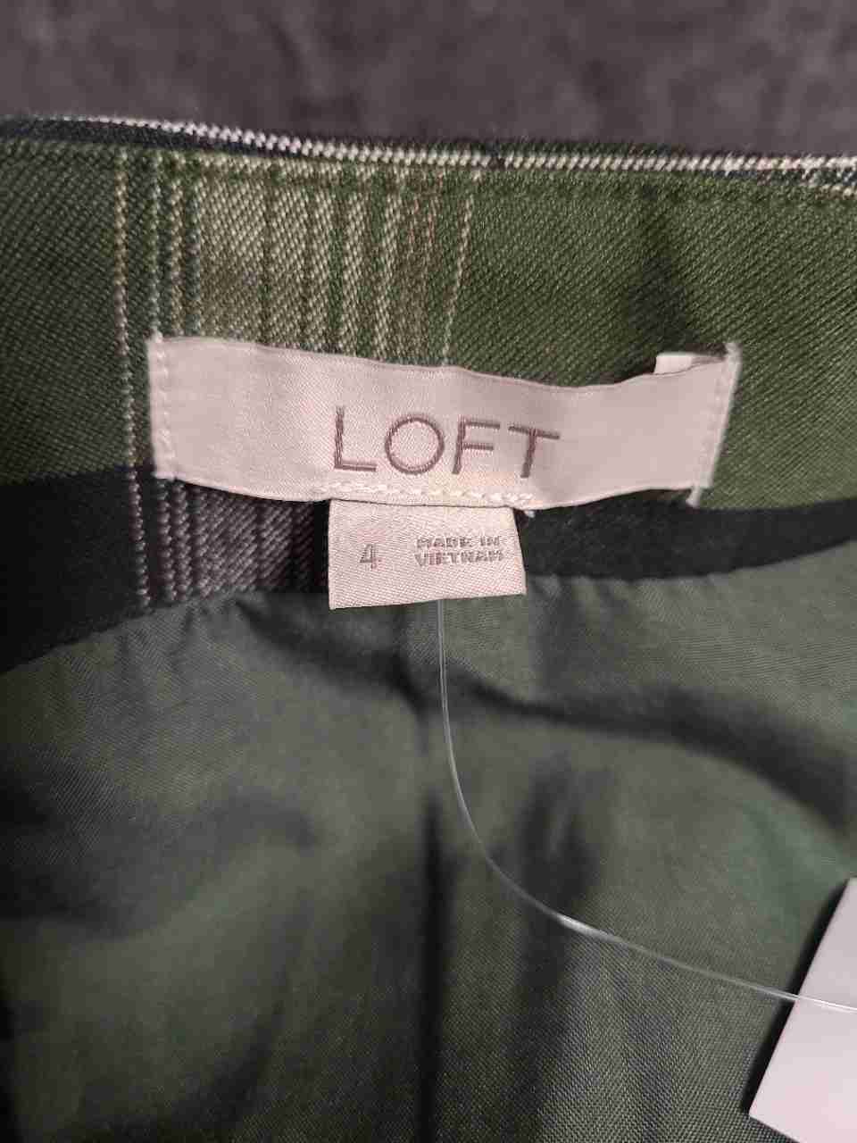 Loft Women's Green Plaid Knot Front Wrap Style Skirt NWT Size 4