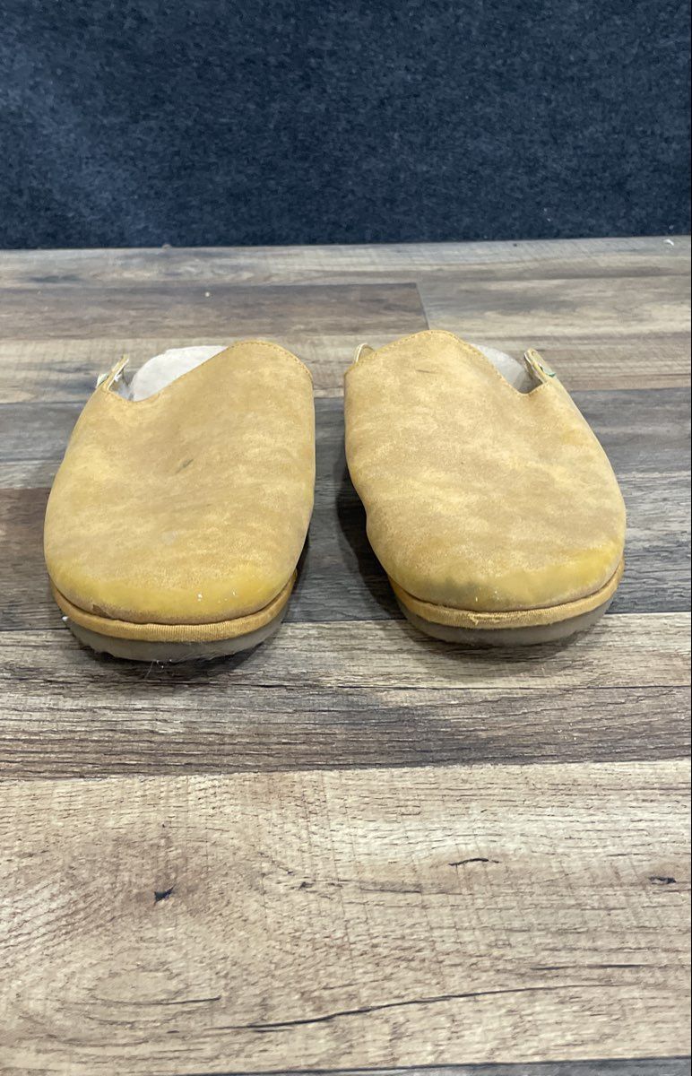 Soul Naturalizer Mustard Yellow Faux Fur Cork Mule Slippers Size 6.5