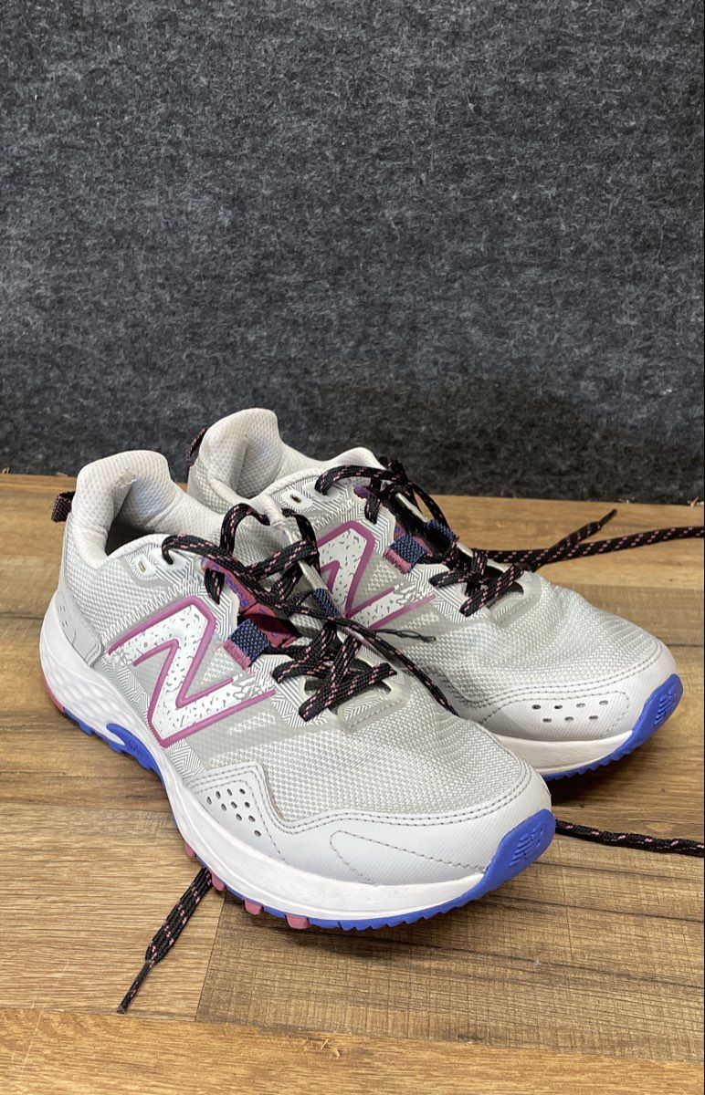 New Balance 410 V8 Trail Grey Pink Blue Women's Sneakers Size 7.5