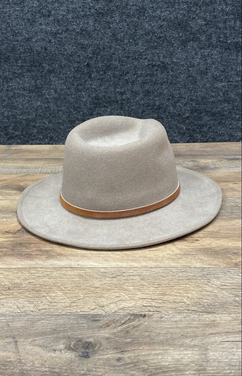 Brooklyn Hat Co Men's Lite Felt Wool Fedora Tan Crushable Water Repellent Sz M