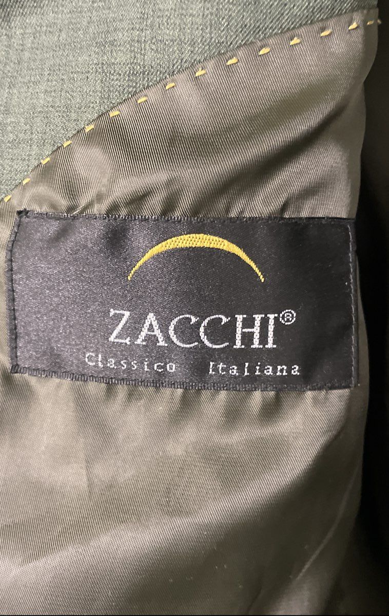 Zacchi Men's Olive Green Military Style Sport Coat Blazer Epaulets Sz 50R