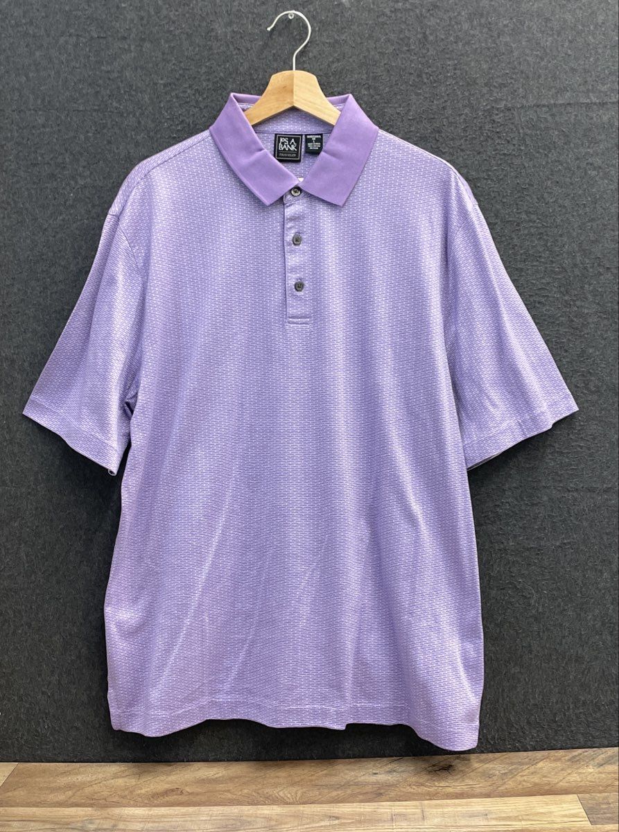 Jos. A. Bank Men's Purple Traveler Collection Polo Shirt Traditional Fit L NWT