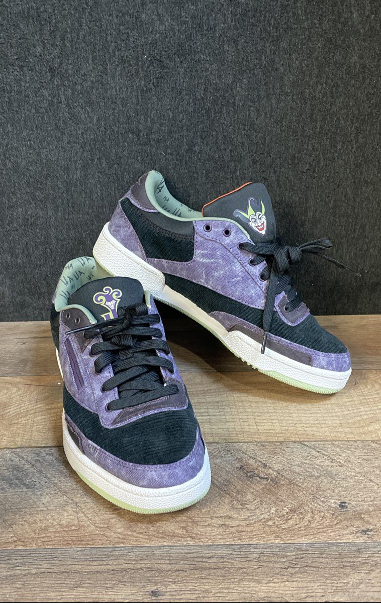 Reebok Club C 85 The Joker Purple Black Low Top Sneakers Size 8.5