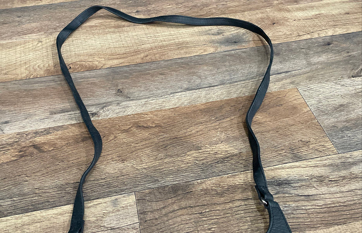 Fossil Black Leather Flap Crossbody Handbag Purse Adjustable Strap