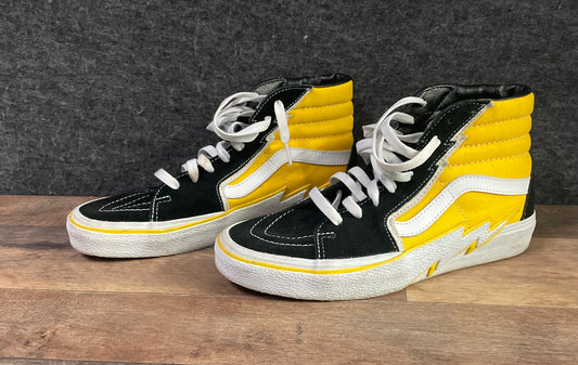Vans Sk8-Hi Bolt Black Yellow Lightning High Top Sneakers Men's 7.5 Women's 9