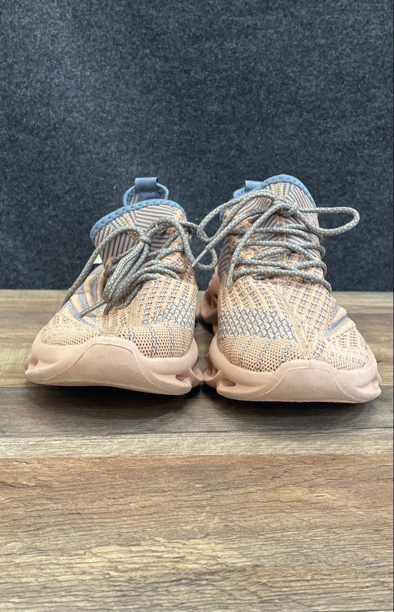 L.T Pink Grey Knit Blade Sole Athletic Lifestyle Sneakers Men's Size 44