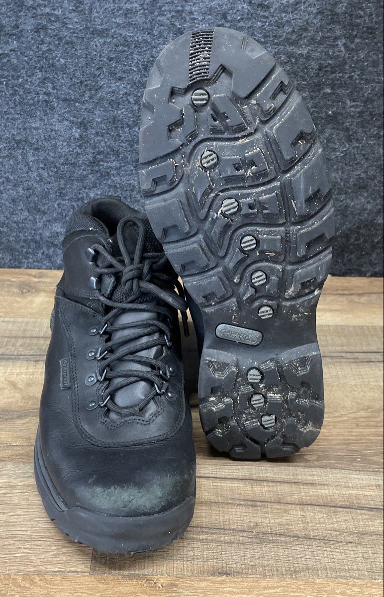 Timberland White Ledge Black Waterproof Leather Hiking Boots Men's Size 10