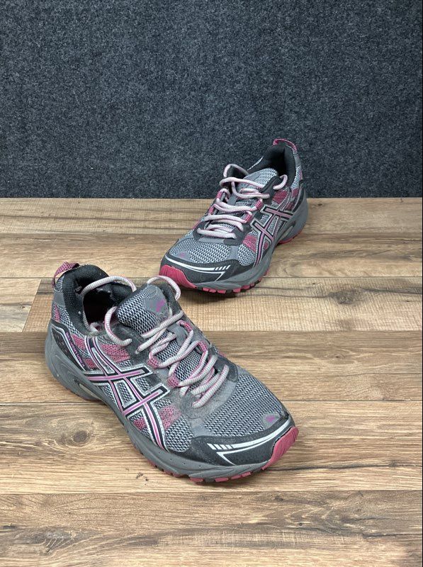 Asics Gel Venture 4 Grey Pink Black Women's Trail Running Shoes Size 8