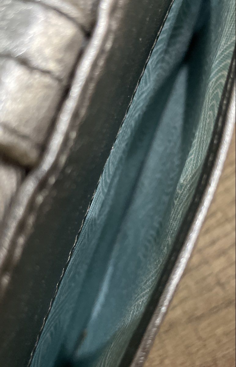 The Sak Silver Metallic Leather Crossbody Wallet on a String Mini Purse