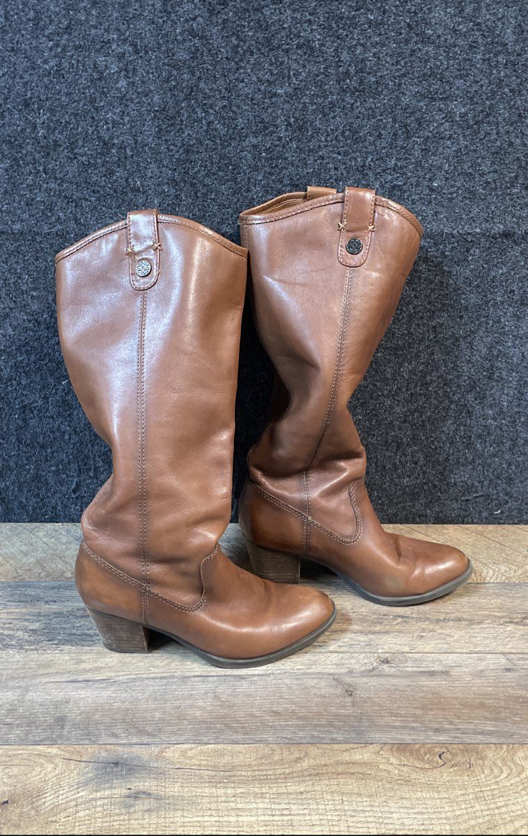 Franco Fortini Taylor Brown Leather Knee High Riding Boots Size 6