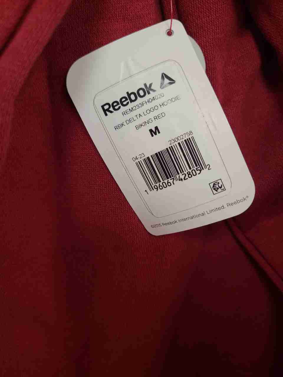 Reebok Men's Delta Logo Hoodie Biking Red Pullover Sweatshirt NWT Size M
