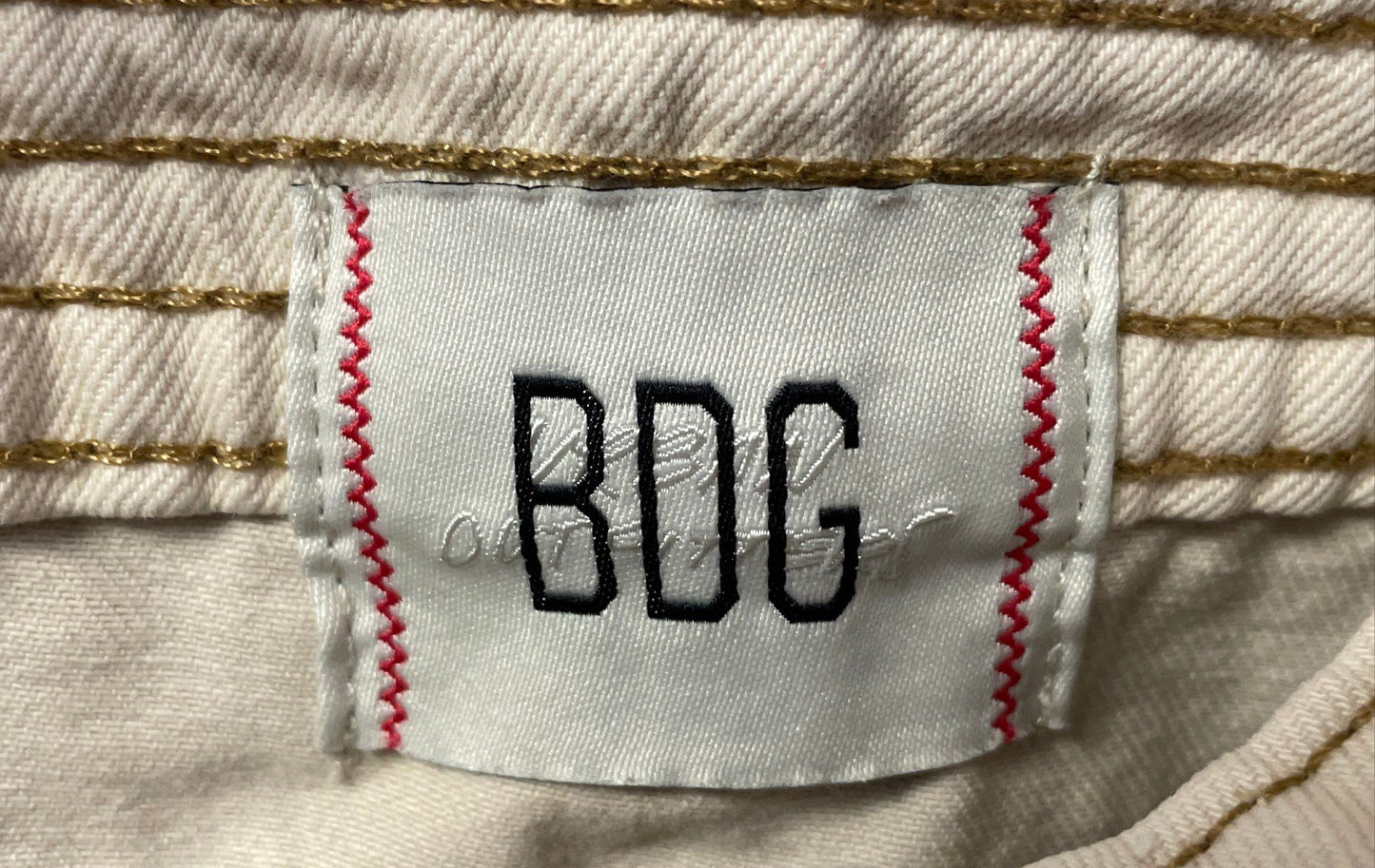 BDG Women's White Moto Zippered Utility Pants 100% Cotton Sz 31