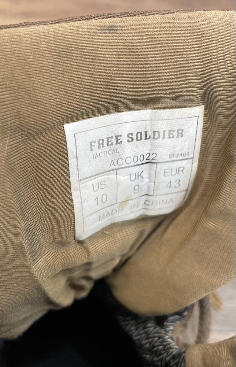 Free Soldier Tactical Waterproof Mid-High Boots Tan Coyote Size 10