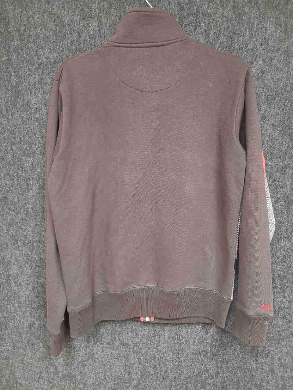 Marc Ecko Cut & Sew Men's Brown Herringbone Check Full Zip Track Jacket Sz S
