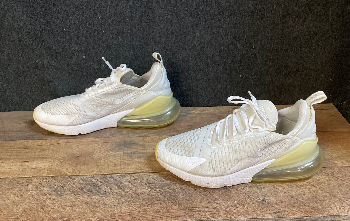Nike Air Max 270 Triple White GS Youth Lifestyle Sneakers Size 7Y
