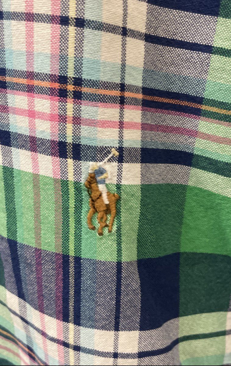 Polo Ralph Lauren Men's Plaid Long Sleeve Button Down Shirt Green Blue Sz 2XLT