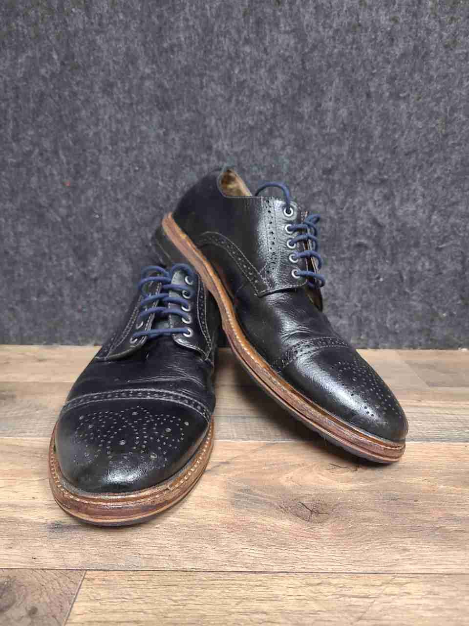 Florsheim Limited 15068-001 Black Leather Brogue Cap Toe Derby Size 9.5 D