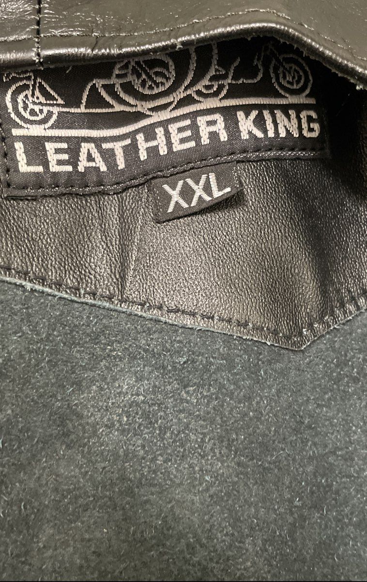 Leather King Black Leather Biker Motorcycle Riding Chaps Unisex Sz XXL