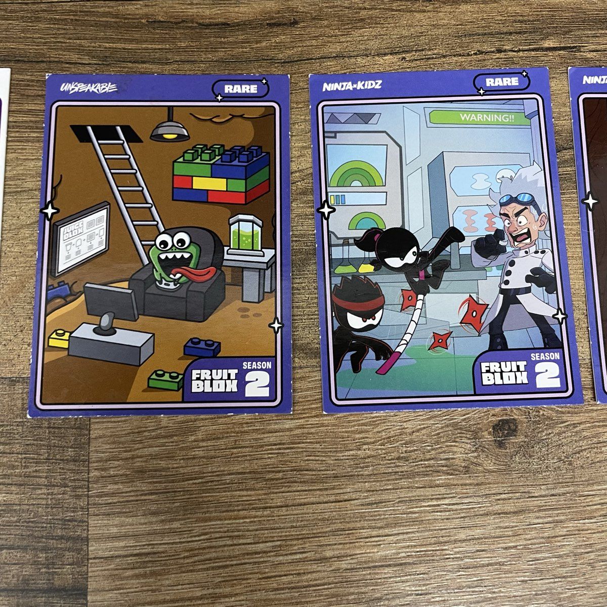 Fruit Blox Season 2 Card Lot (6) Aphmau Ninja Kidz Unspeakable Rare Common