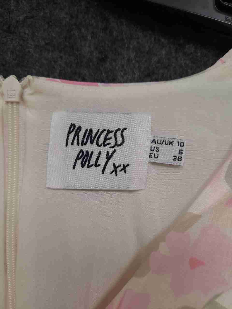 Princess Polly Women's Pink White Floral Puff Sleeve V-Neck Mini Dress Sz 6