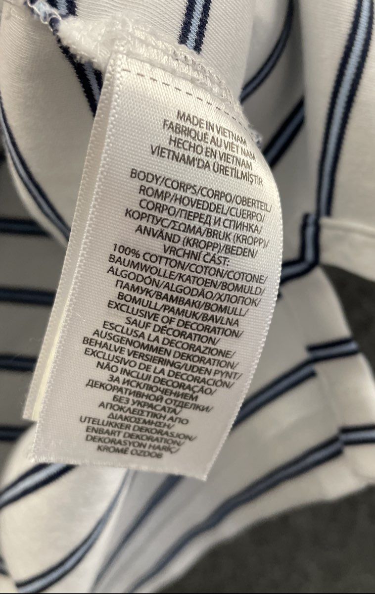 Polo Ralph Lauren Men's White Blue Striped Short Sleeve Classic Fit Polo Sz L
