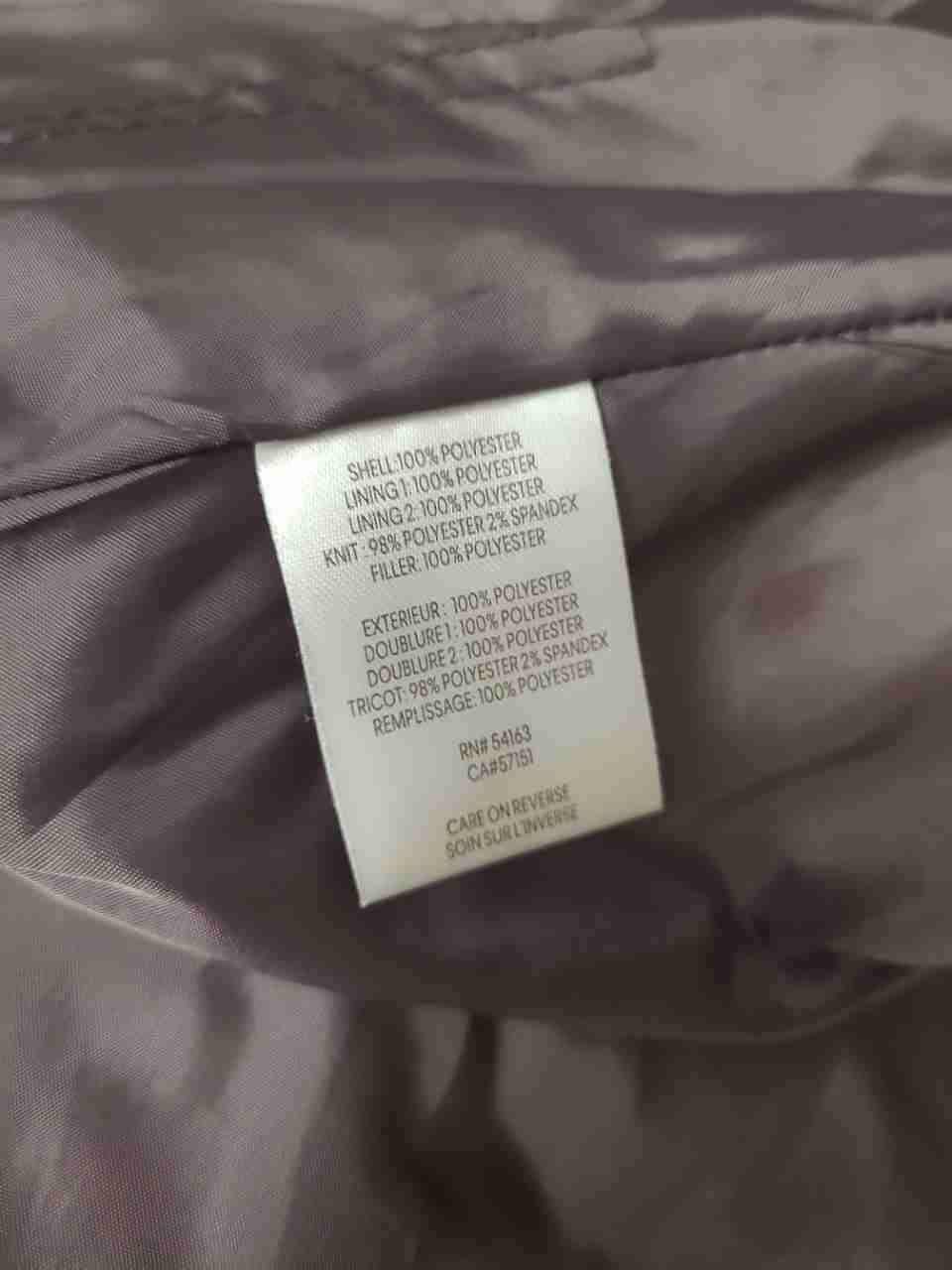 Calvin Klein Women's Mauve Chevron Quilted Hooded Satin Puffer Coat Sz M