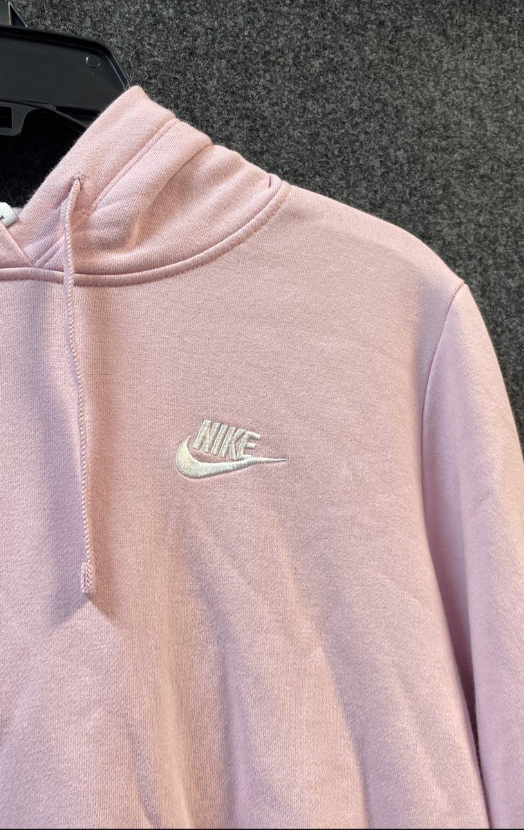 Nike Women's Pink Pullover Hoodie Embroidered Futura Logo Sz M
