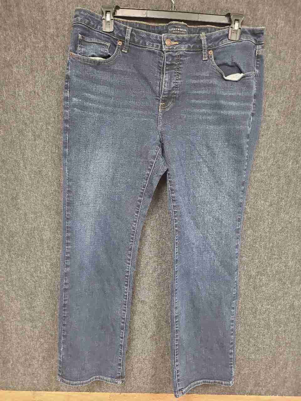 Lucky Brand Women's Lolita Straight Jeans Dark Wash Denim Size 18W