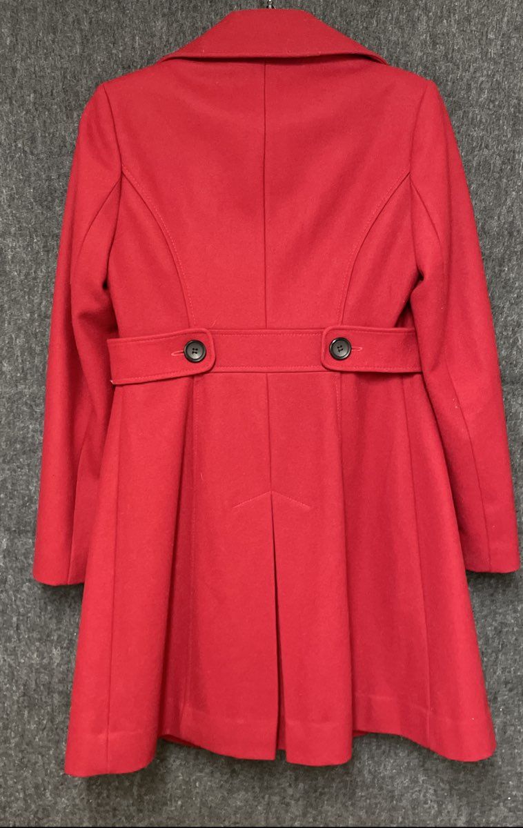 Victoria's Secret Women's Red Double-Breasted Peacoat Notched Lapel Sz 4
