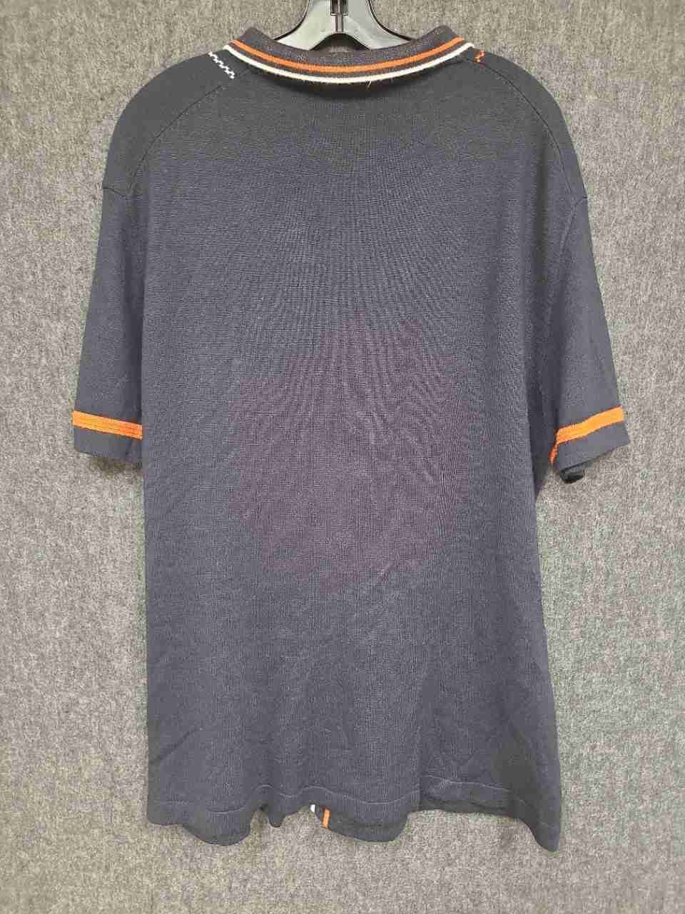Stacy Adams Men's Navy Blue Knit Button-Front Short Sleeve Striped Shirt Sz 2XL
