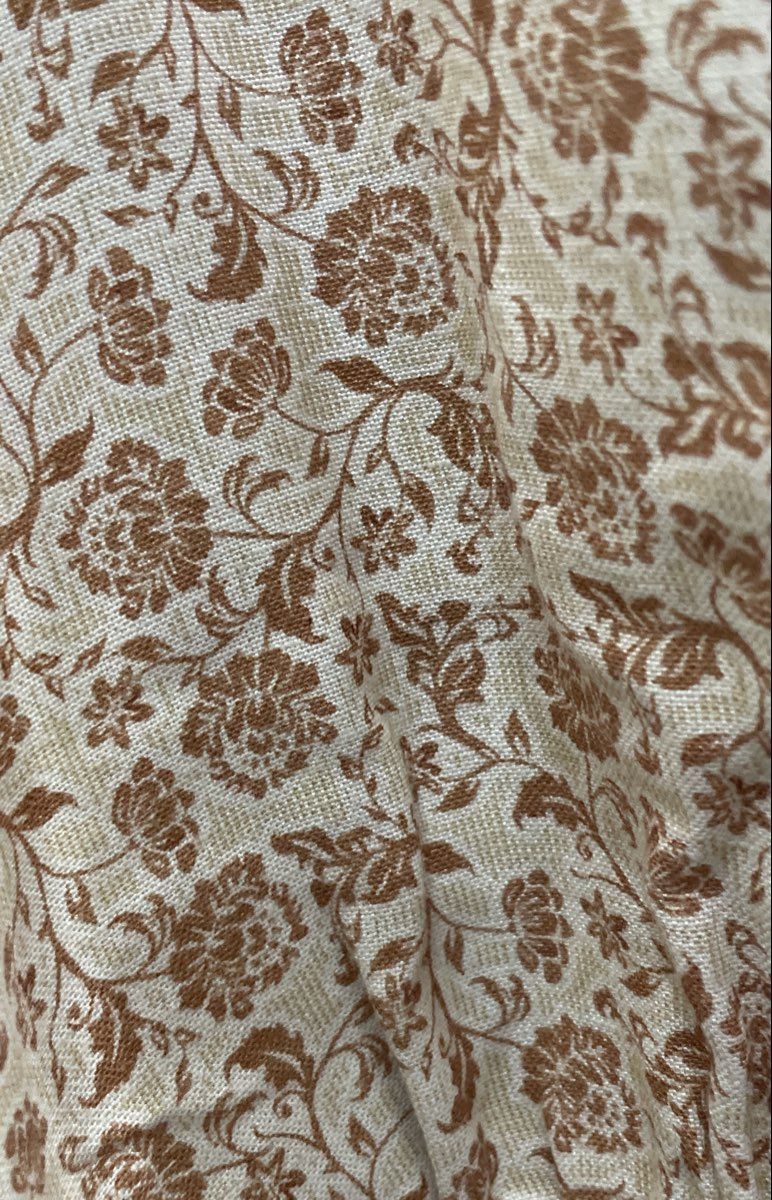 Rhythm Women's Cream Floral Rayon Ramie V-Neck Tie Waist Sundress Sz S