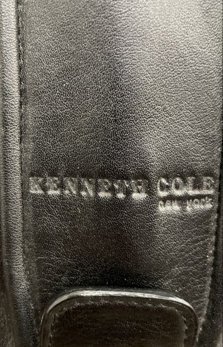Vintage Kenneth Cole New York Black Leather Briefcase Satchel Bag Silver Lock