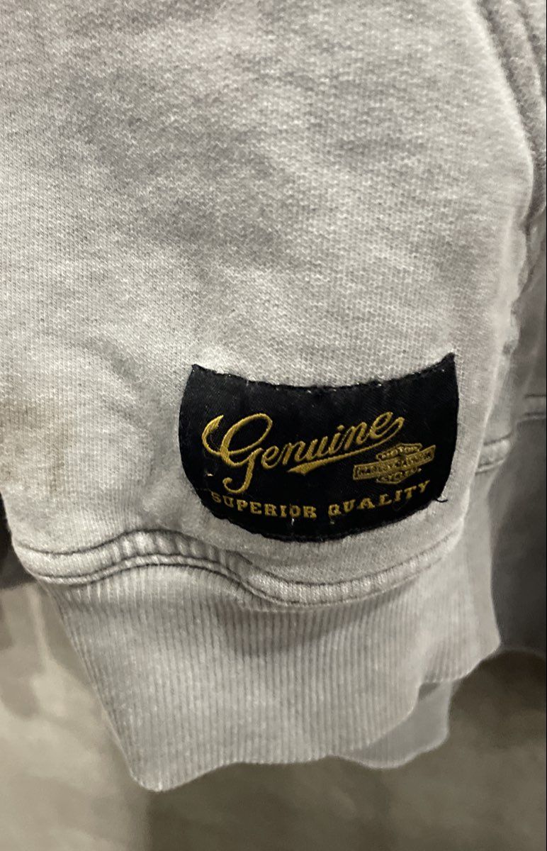 Harley-Davidson Genuine Motorclothes Grey Acid Wash Logo Hoodie Sz 2XL