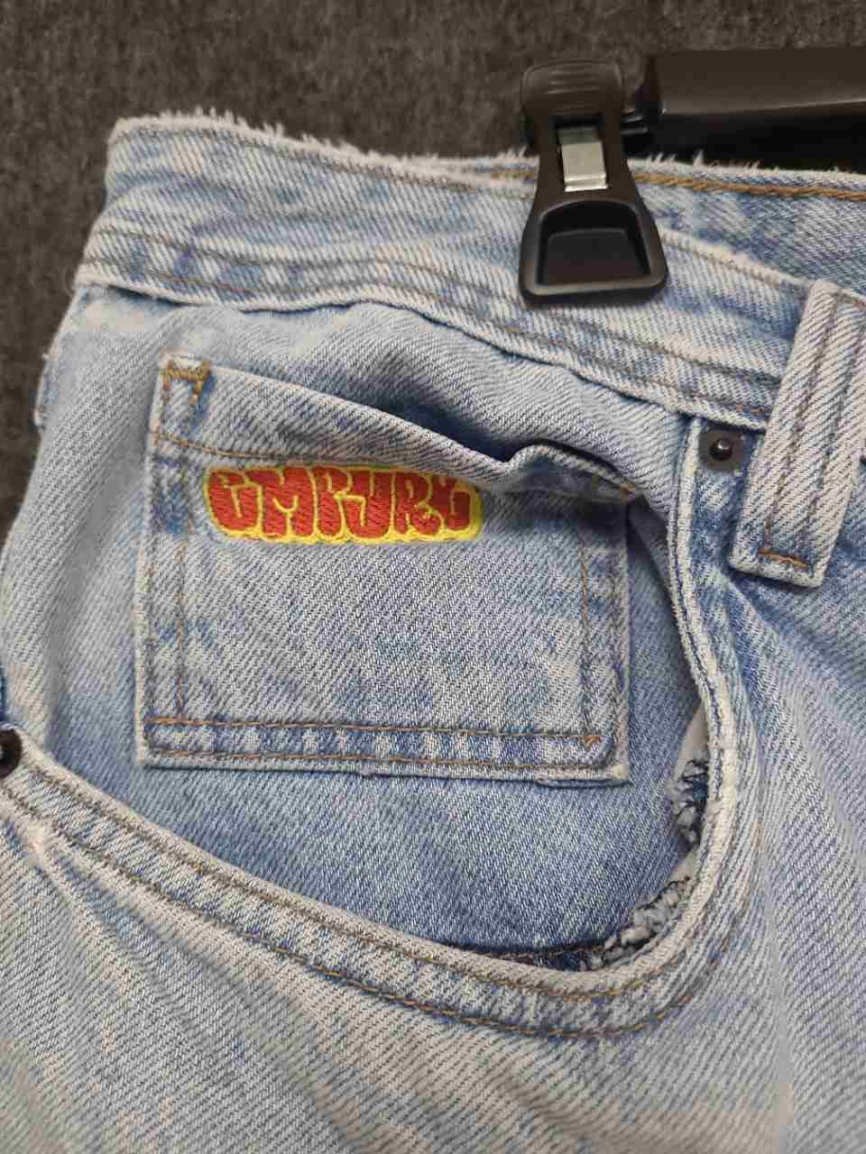 Empyre Men's Loose Fit Jeans Light Wash Blue Baggy Embroidered Logo Sz 36