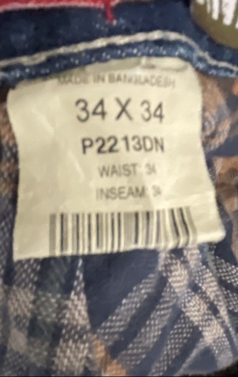 Berne Men's Blue Flannel Lined Original Work Jeans Carpenter Pants Sz 34x34