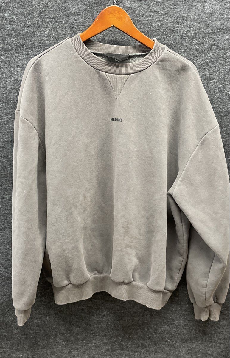 Meshki Women's Grey Crewneck Sweatshirt Logo Sydney Coordinates Sz S