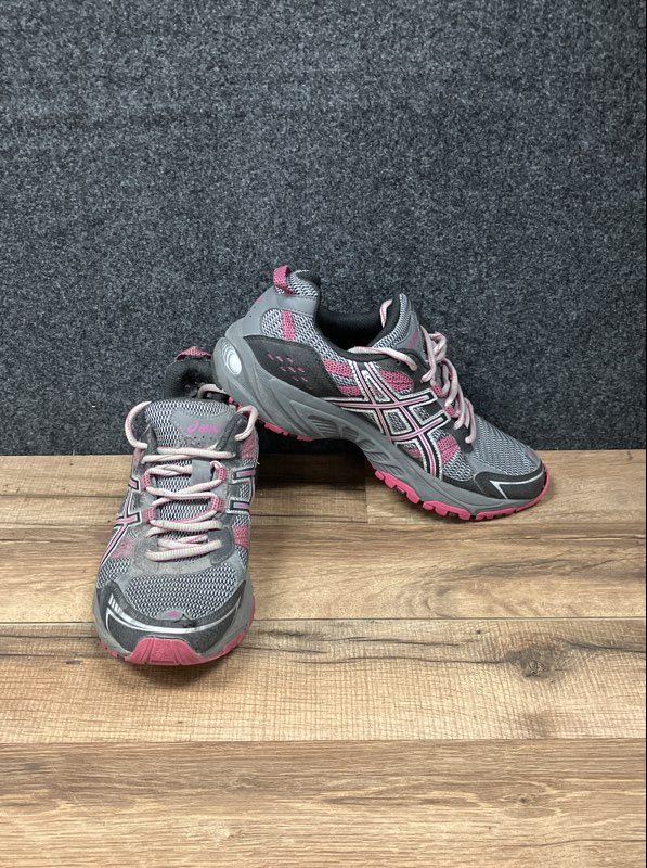 Asics Gel Venture 4 Grey Pink Black Women's Trail Running Shoes Size 8