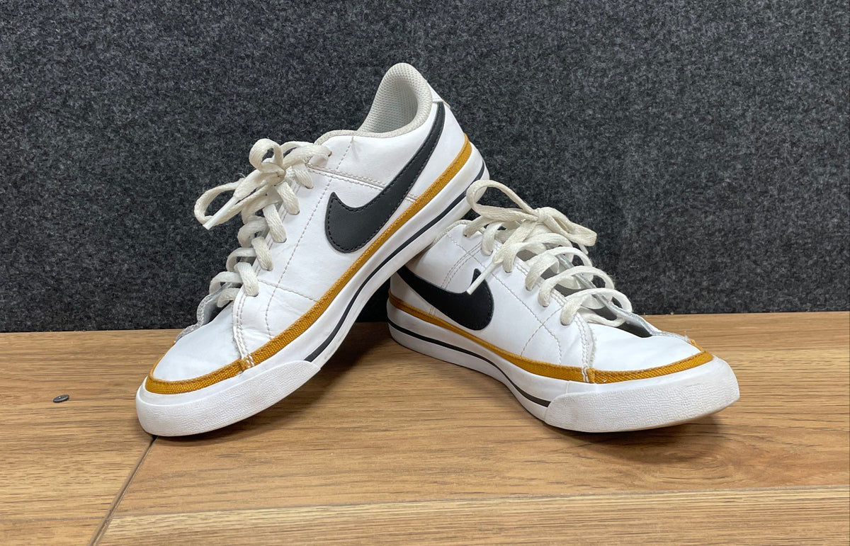 Nike Court Legacy GS White Black Ochre Kids Lifestyle Sneakers Size 4Y