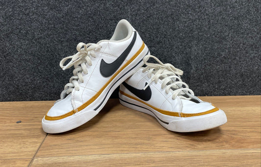 Nike Court Legacy GS White Black Ochre Kids Lifestyle Sneakers Size 4Y
