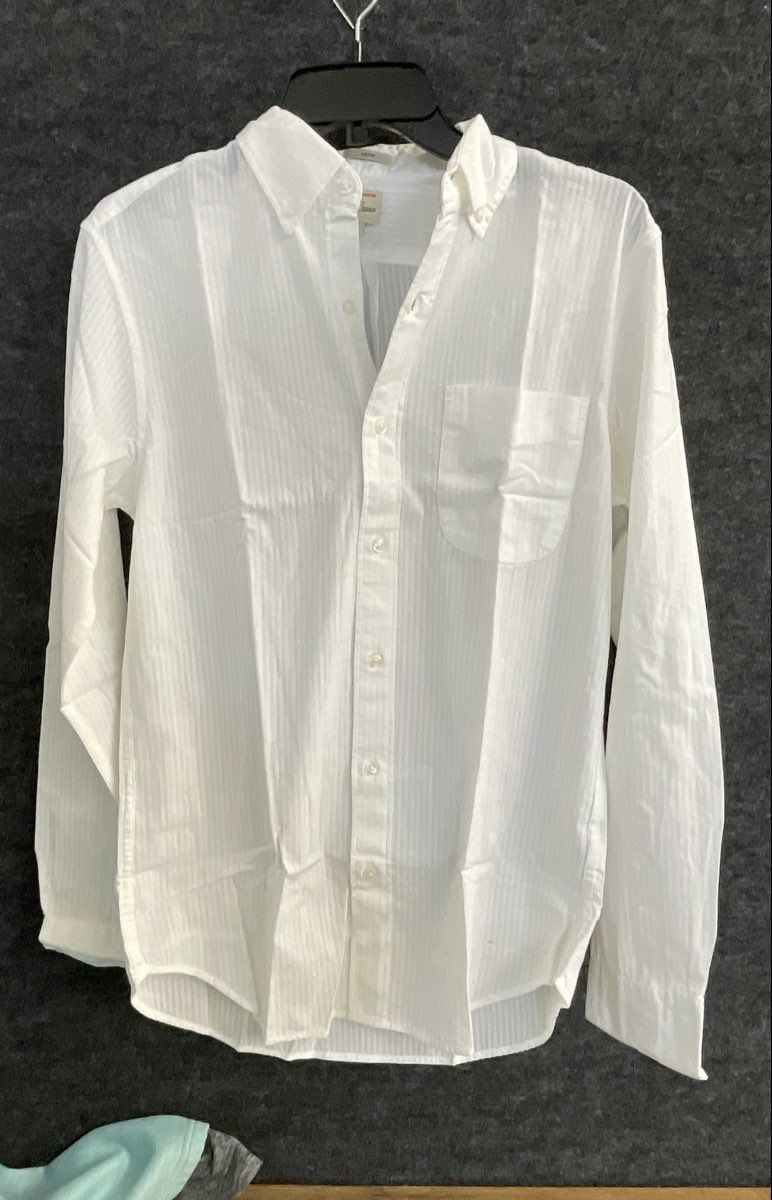 J.Crew Men's White Slim Fit Organic Cotton Textured Dress Shirt NWT Sz S