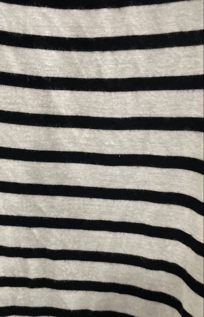 New Mode Women's White Black Striped Blue Yoke Floral Lace Tank Top Tunic Sz M