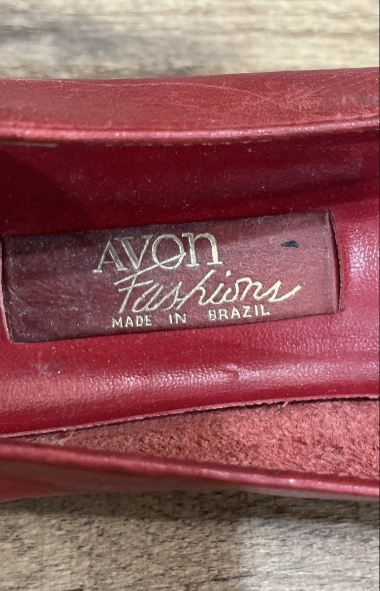 Vintage 90s Avon Fashions Red Woven Toe Leather Ballet Flats Size 8.5 B
